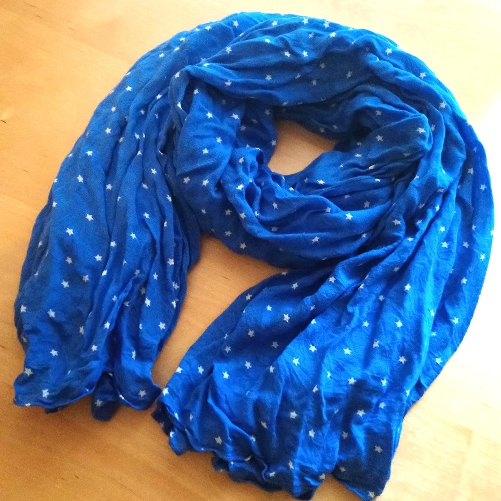 ★Blue Scarf /Wrap Tiny Star Pattern Super Cute